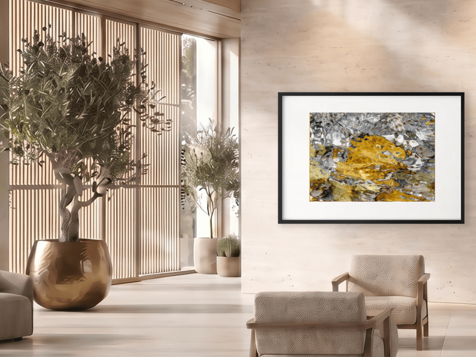 Hotel hall Mockup Golden Liquefaction one of: Capturing the invisible.